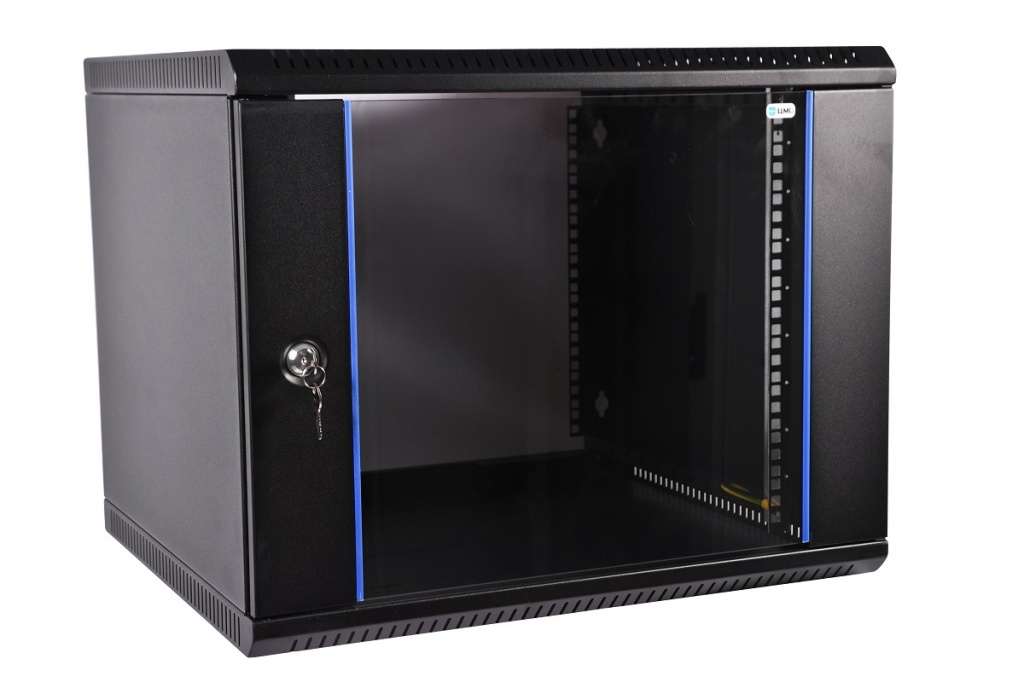 ЦМО ШРН-Э-18.350-9005 Шкаф телекоммуникационный настенный разборный 18U (600х350) дверь стекло, черный