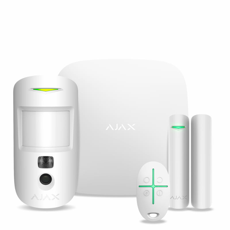 Ajax StarterKit Cam Plus (White) (20506.66WH2) Комплект оборудования, в составе: Интеллектуальная централь (Hub 2 Plus), датчик движения с фотоверификацией (MotionProtect), датчик открытия (DoorProtect), брелок (SpaceControl)