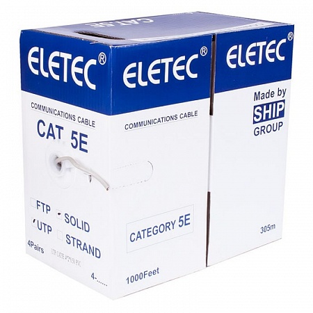 Eletec UTP 5E 4x2xAWG24 кабель эконом, 305м, CCA (медь 20%), 40м
